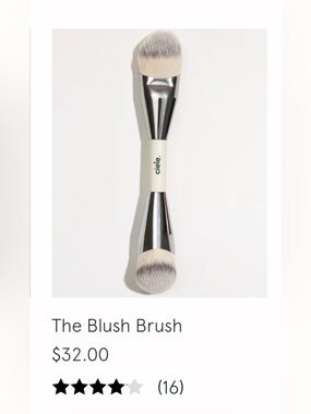 BNIB Ciele The Blush Brush — Double-Ended Cream & Silver Makeup Brush